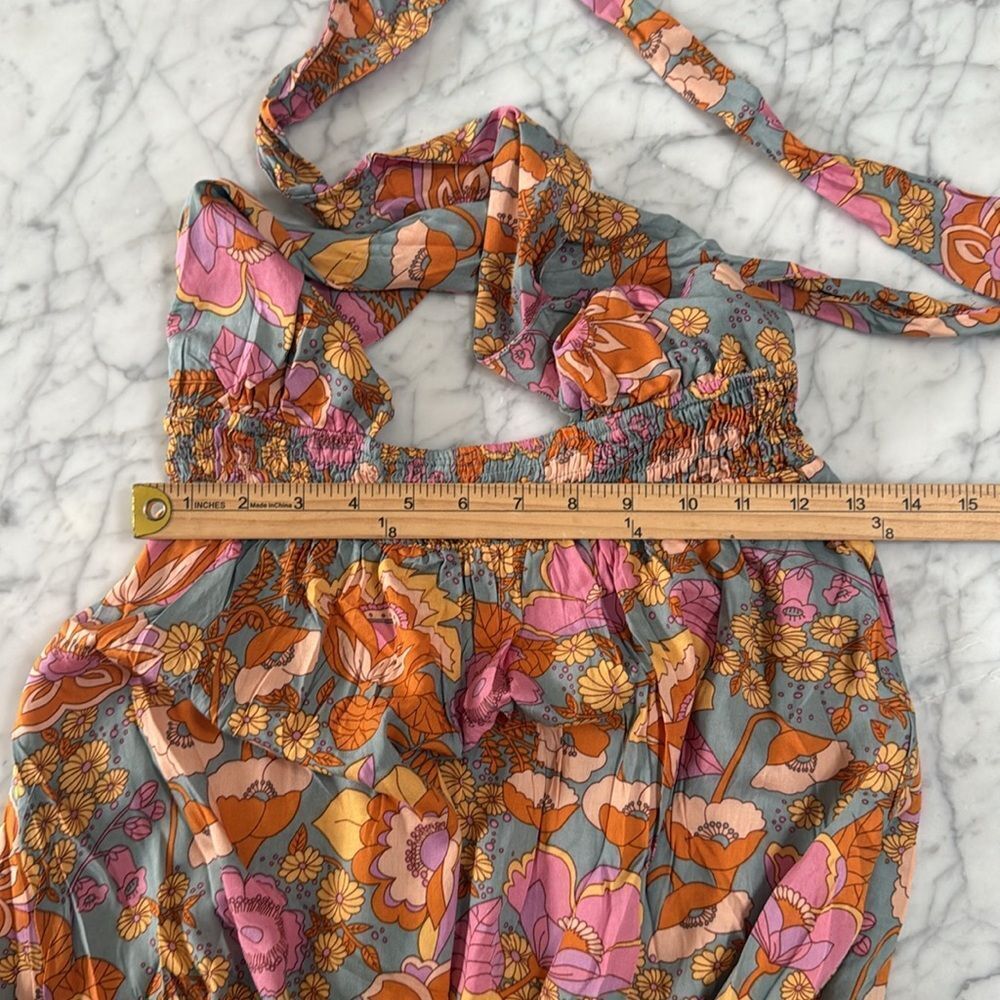 NWT- Crossover Halter Neck Sleeveless Maxi Dress Floral Sz M - Picture 6 of 9